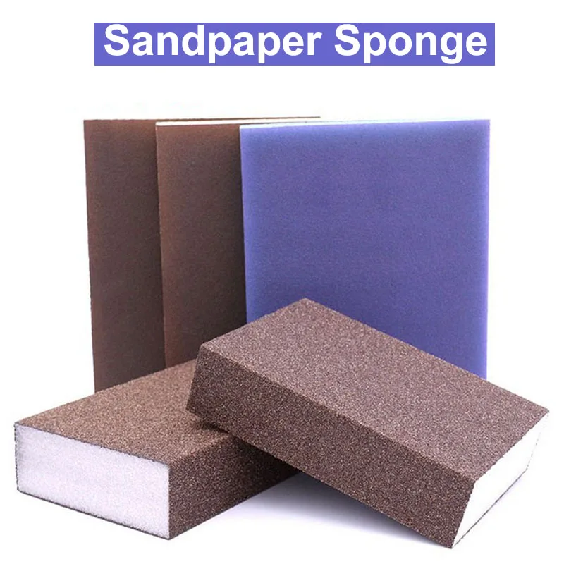 

URANN 60~600 Grit Double-sided Polishing Sponge Sandpaper Polishing Sanding Sponge Block Pad Set Sandpaper Wood Metal Derusting
