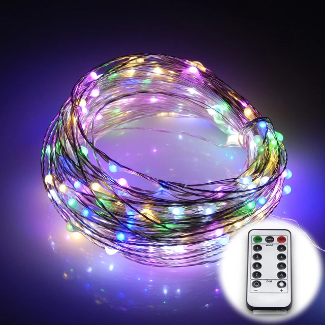 Aliexpress Waterproof 8 Modes Silver Wire Battery Operated Waterproof 8 Modes Silver Wire Battery Operated 20m 200 Leds Led Lights String Fairy Wireless
