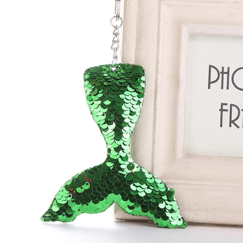 

DreamBell Women Men Delicate Sequins Reflective Mermaid Tail Key Ring Keychain Pendant for Bag Decoration