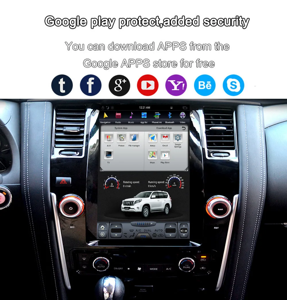 Top 12.1"Tesla style Silver Android 6.0 Car GPS Map Navigation For NISSAN PATROL 2010-2018 multimedia radio tape recorder No dvd 12