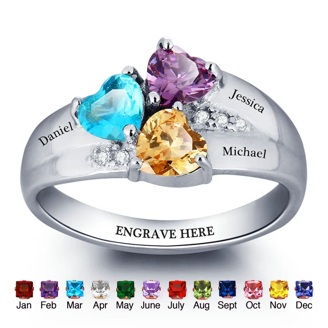 Custom Photo Ring – 925 Sterling Silver, Personalized With Your Picture & Birthstone, Memorial Jewelry, Promise Ring For Women