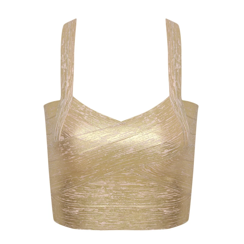 

Women Summer High Quality Rayon Fabric Elastic Tank Crop Tops Female Bodycon Knitted Silver Golden Two Colors Spagetti Strap Top