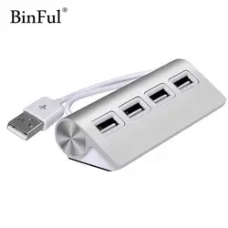 Binful PREMIUM 4 Порты и разъёмы Алюминий USB 2.0 хаб для Mac, для MacBook Air Pro, ультрабуков, для Microsoft поверхности RT, Ноутбуки, и любом ПК