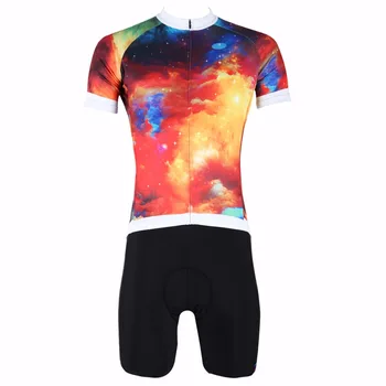 

ILPALADINO Man Cycling Jersey Short Sleeve Summer Beautiful Nebula Colorful Sunset Bike Clothing Team Maillot Outdoor Sportswear