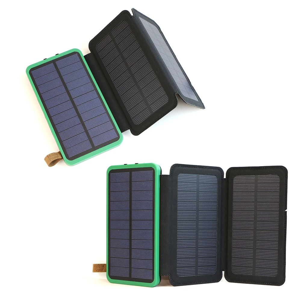 Power Bank 10000mAh Rechargeable External Battery Max. 3.6W Solar Panel Charging Solar Power