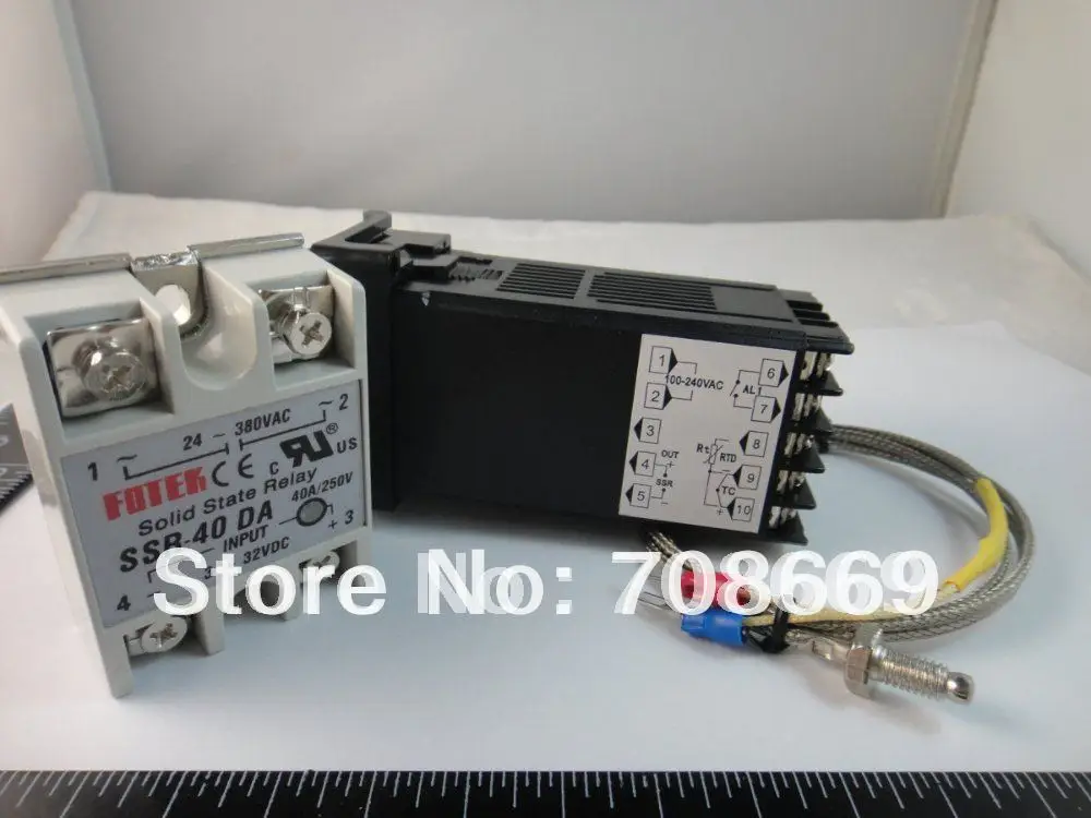 Цифровой PID регулятор температуры REX C100FK02 V * AN + max.40A SSR K Зонд термопары|pid temperature