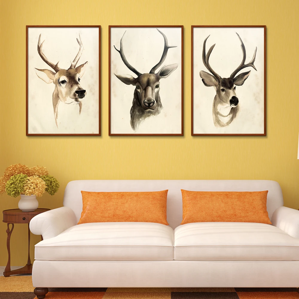 

deer Animal Europe Spray Canvas Frameless Unframed Oil Painting technical Decoration miniature Realistic art straw square