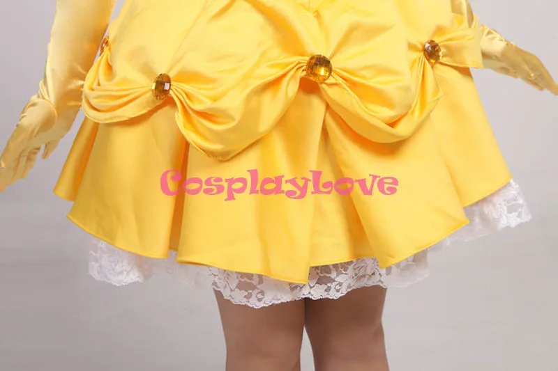 CosplayLove Custom Made Beauty And The Beast Belle Princess Yellow Short Dress Cosplay Costume For Halloween Christmas Party (4)