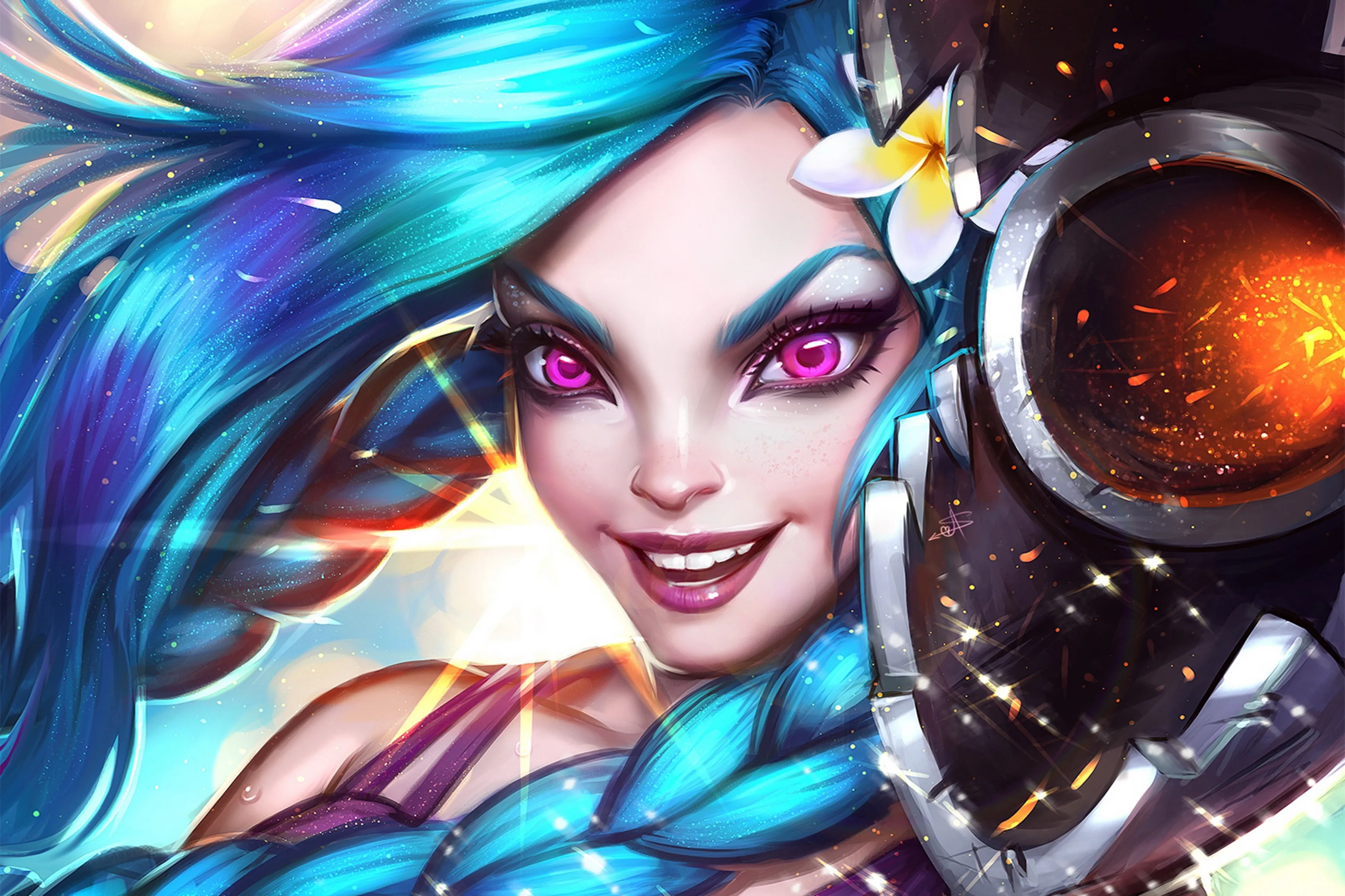 Украшение для дома lol game art girl face smile Шелковый тканевый плакат с принтом DM704 | Дом и