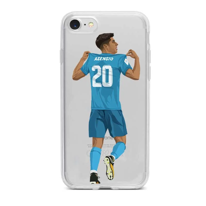 Griezmann Mbappe Asensio SR4 Salah Modic Aguero Bruyne Cristiano Ronaldo Neymar CR7 Football Casos para iphone 5 6 7 8 X Plus