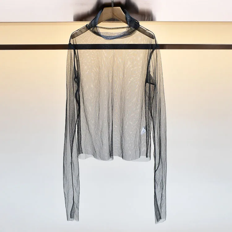 

2018 women fashion Sexy perspective gauze tops 3colors sl180902