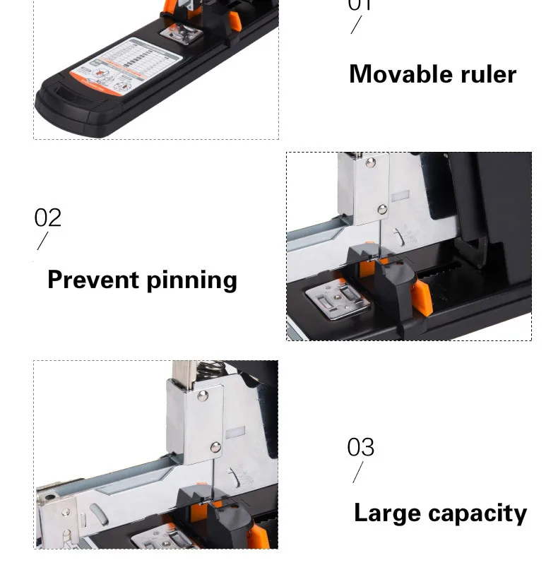 Балык Тяжелых Степлер труда Экономичные степлеры 60/80/120/210 листов утолщение большой тяжелый офисная прищепка Канцтовары серии