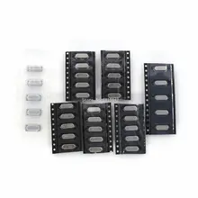 35 pz/lotto SMD Cristalli 6 Mhz 8 Mhz 10 Mhz 12 Mhz 16 Mhz 20 Mhz 11.0592 Mhz Mhz 49SMD oscillatore A cristallo Kit Ciascuno 5 pcs