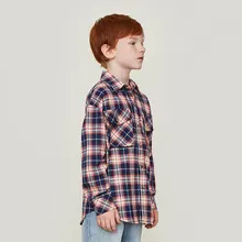 New Spring Boy Long Sleeve Shirt Cotton Printing Star Shirt Street Hip Hop Kid Shirt Girl Plaid Shirt With Pocket Kid Warm Tops work long sleeve shirt with pocket