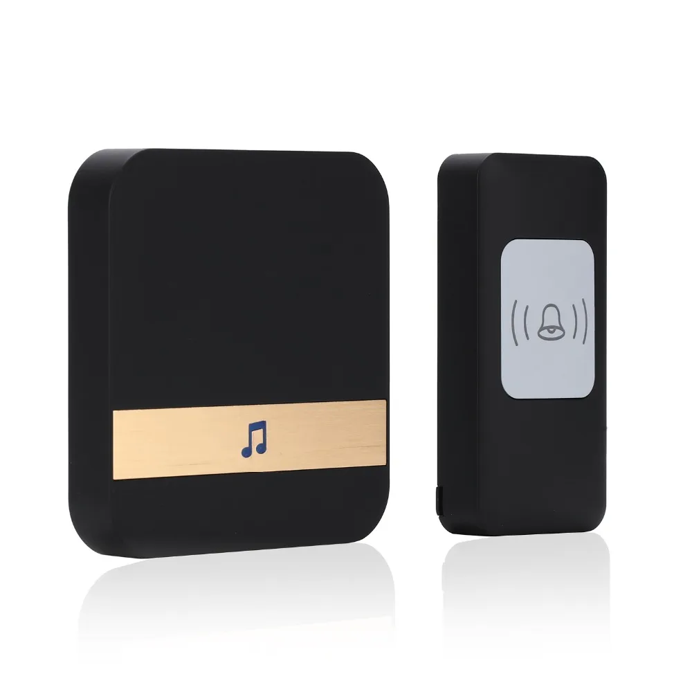 CACAZI Wireless Waterproof Doorbell Smart Sensor Battery Button Household Ringbell 52 Songs 300M Remoto Receiver 75-250V US Plug