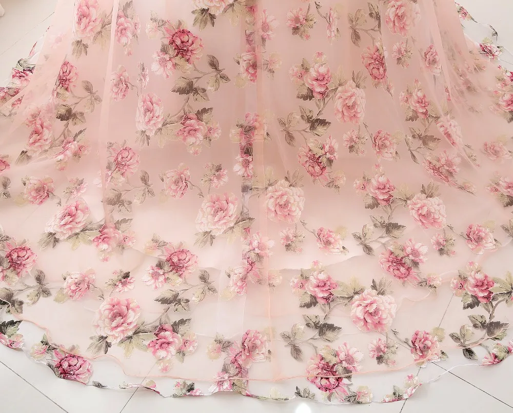 Vestido de noche, розовое кружевное платье с аппликацией и бусинами, бальное платье принцессы, Длинные вечерние платья с принтом для женщин