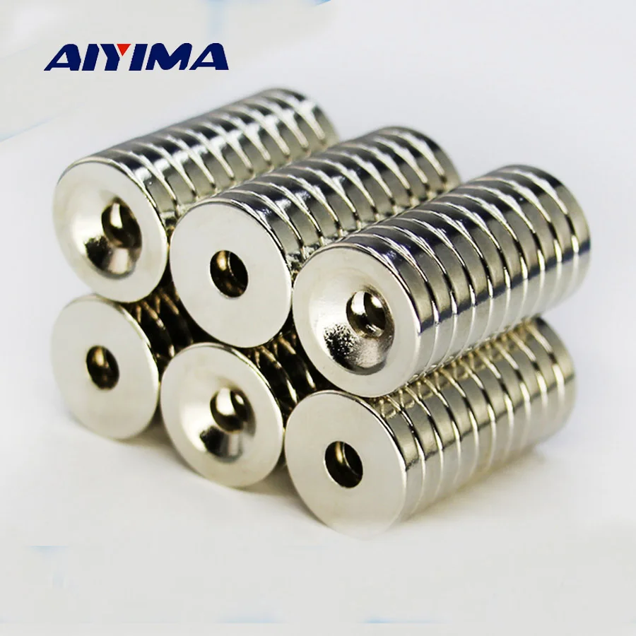 

AOSHIKE 50Pcs 10 x 3mm Hole 3mm N50 Strong Ring Magnet D Countersunk Rare Earth Neodymium Magnets Permanent Magnet
