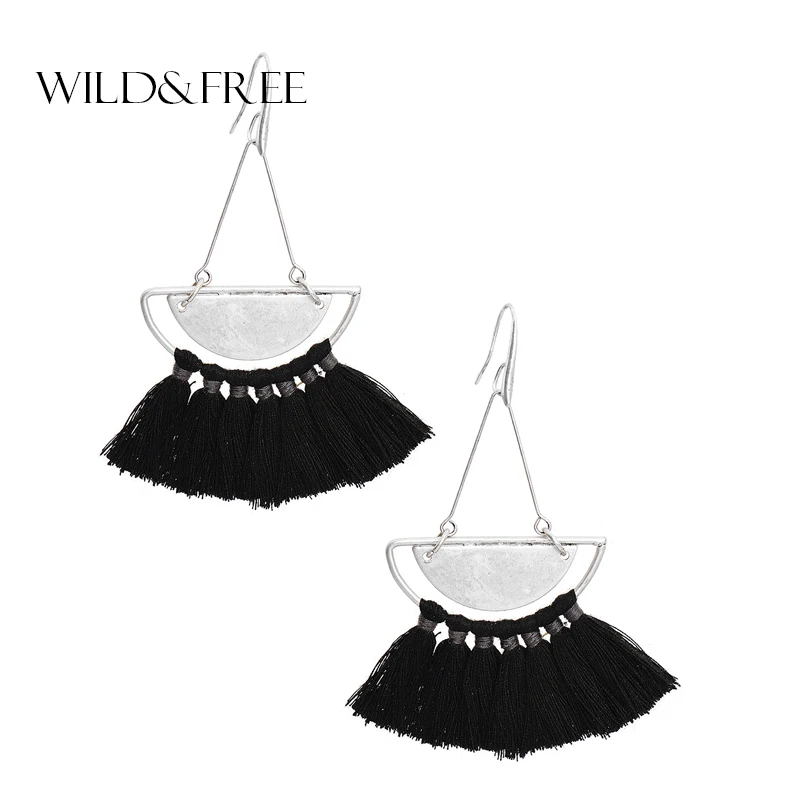 Wild & Free новые серьги с кисточками в богемном стиле для женщин Мода Висячие длинные