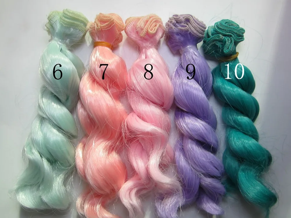 1pcs 15cm 100CM Doll Wigs Hair BJD SD High temperature Wire Handmade DIY Wigs Purple mint
