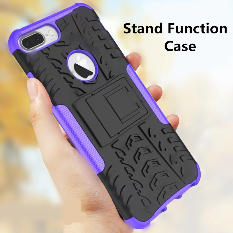 

Armor Stand Cover For iPhone 7 8 Plus 6 6s Slim PC + Soft Rubber Phone Case For iPhone X Xs Max XR 7Plus Shockproof Hard Cases