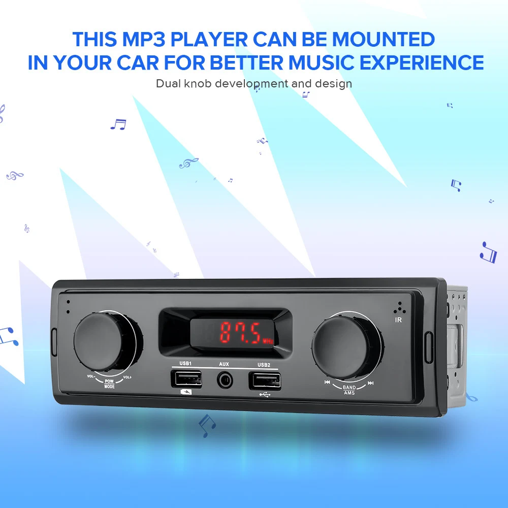 1 Din coche Radio 12 V soporte FM Aux en receptor USB MP3 Radio reproductor Auto Audio estéreo sin Bluetooth sin Control remoto