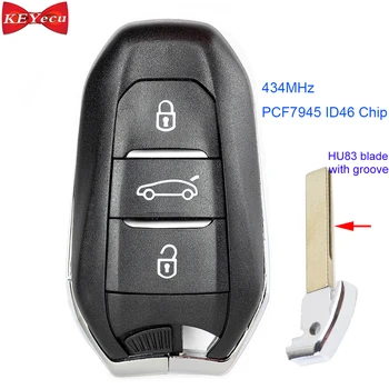 

KEYECU for Peugeot 308 508 for Citroen DS5 C4 Grand Picasso Replacement Remote Control Car Key Fob 434MHz ID46