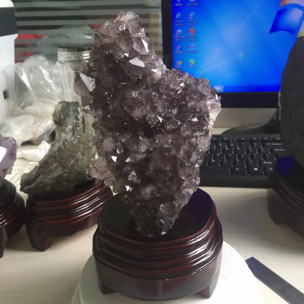 

1.2kg Natural Purply Crystal Stone Amethyst Minerals Healing Cluster Specimen Stone feng shui Crafts for Home Decoration