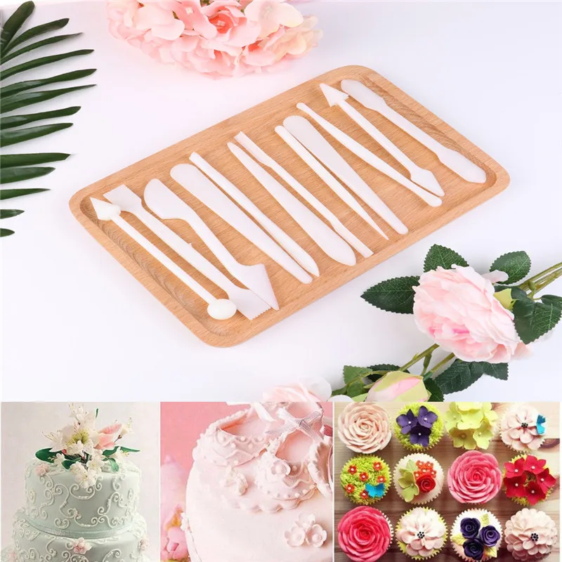 

12Pcs Cake Modelling Mold Tools Set Decorating Flower Modelling Craft Clays Tool Cake Biscuit Cookie Cutter Engraved Pen
