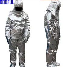 Hohe Qualität 500 Grad Wärmestrahlung Hitzebeständige Aluminized Anzug Feuerfeste Kleidung feuerwehrmann uniform