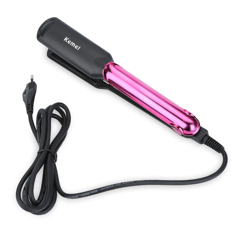 

Kemei KM - 2113 Tourmaline 2 In 1 Ceramic Coating Electric Corn Curler Hair Straightener Straight Iron Curling Styling Tools