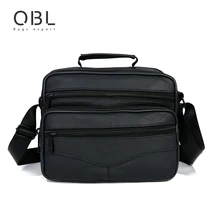 2016 echtem Leder Männer Messenger Bag Lässig Crossbody Umhängetasche Handtaschen Schwarz Sacoche Homme Bolsa Masculina MBA12