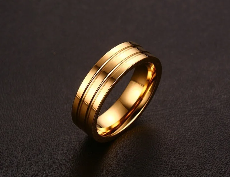 Роскошное кольцо из нержавеющей стали для мужчин и женщин 6 мм обручальное кольцо золотое женское титановое кольцо