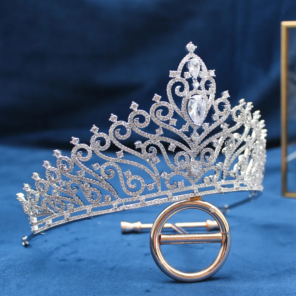 

Parmalambe High Quality Silver Petite Zircon Clusters Lush Tiaras Hair Jewelry Crown Bridal Headpieces Wedding Hair Accessories
