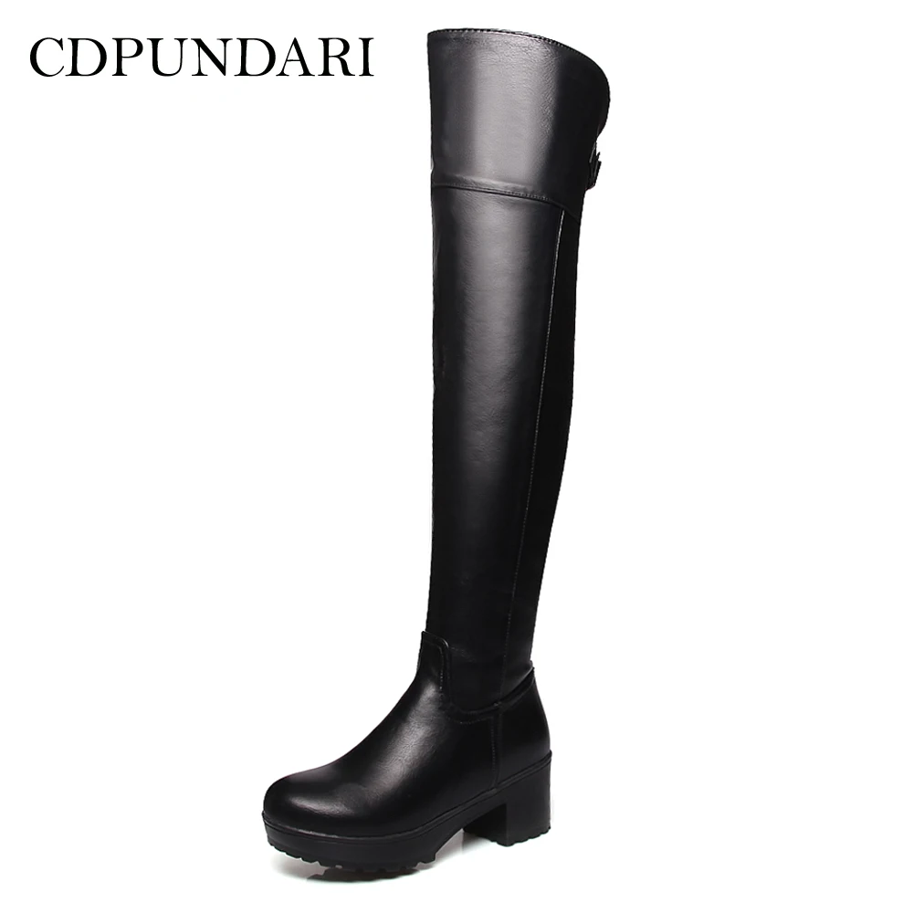 over the knee high heel platform boots