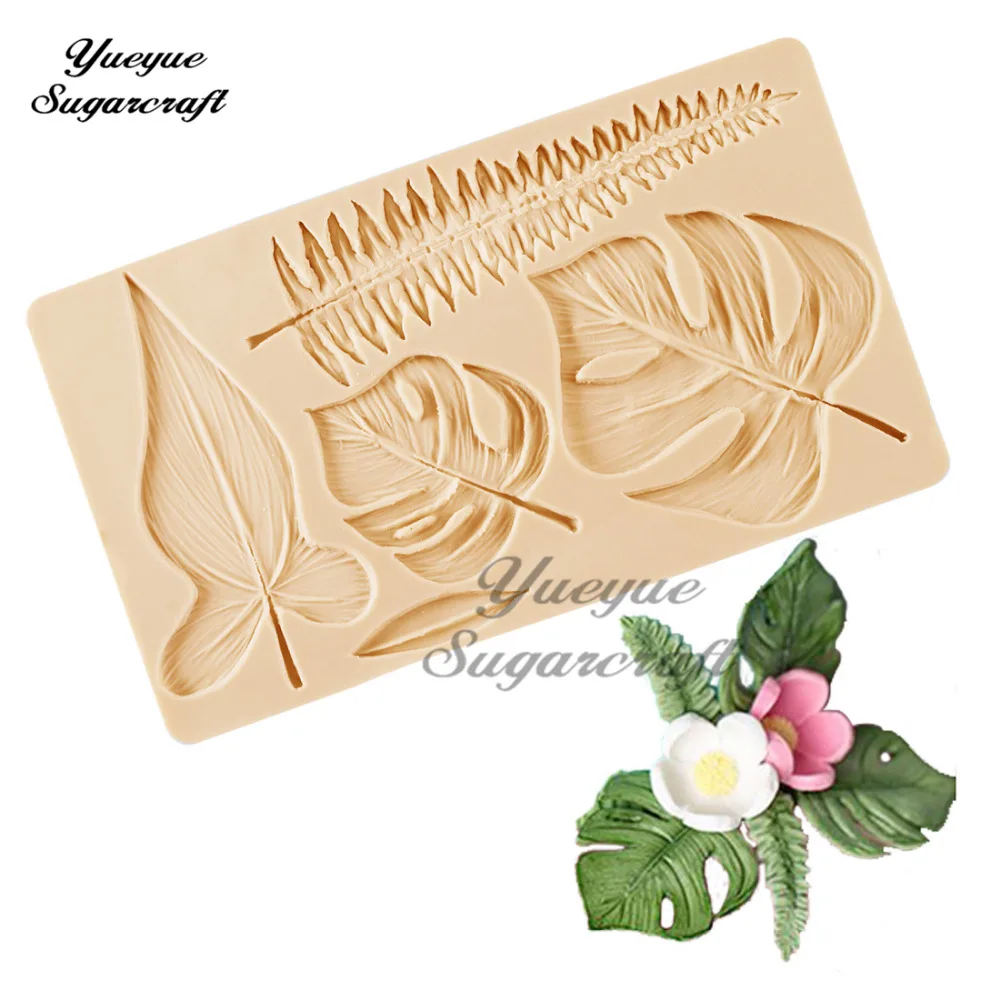 

Yueyue Sugarcraft Tropical Leaves Monstera Silicone mold fondant mold cake decorating tools chocolate gumpaste mold