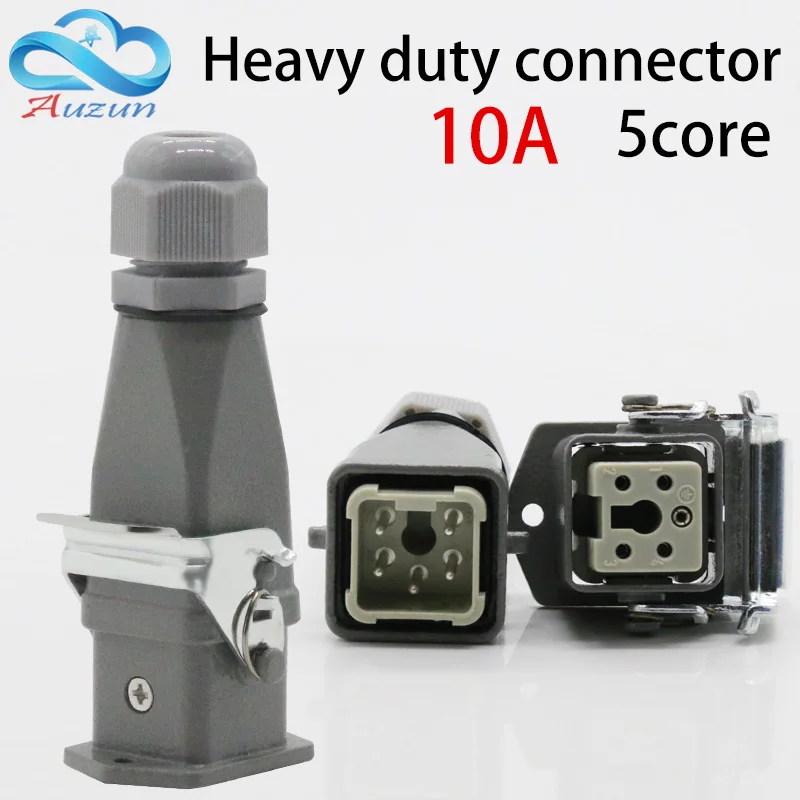 Сверхмощный разъем 5(4 + 1) 10A 250V HA 005 2 top line hot channel air plug|connector air|connector plugconnector 1/4 |
