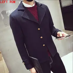 Зимние шерстяные Двойной Верхняя одежда Повседневная куртка Для мужчин корейской версии короткий отрезок однобортный шерстяное пальто