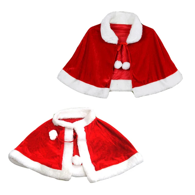 Disc 2018 Red Velvet Christmas Cape Cloak Women Winter Girl Shawl Cosplay Party Costumes Dress Decoration Santa Claus Costume Lace Up