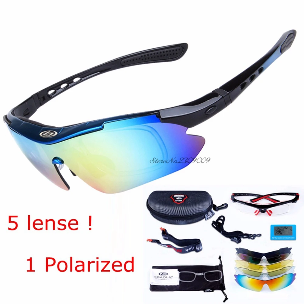 Спортивные очки с 5 линзами, поляризационные мужские очки для близорукости, стрельбы, страйкбола, походов, велоспорта