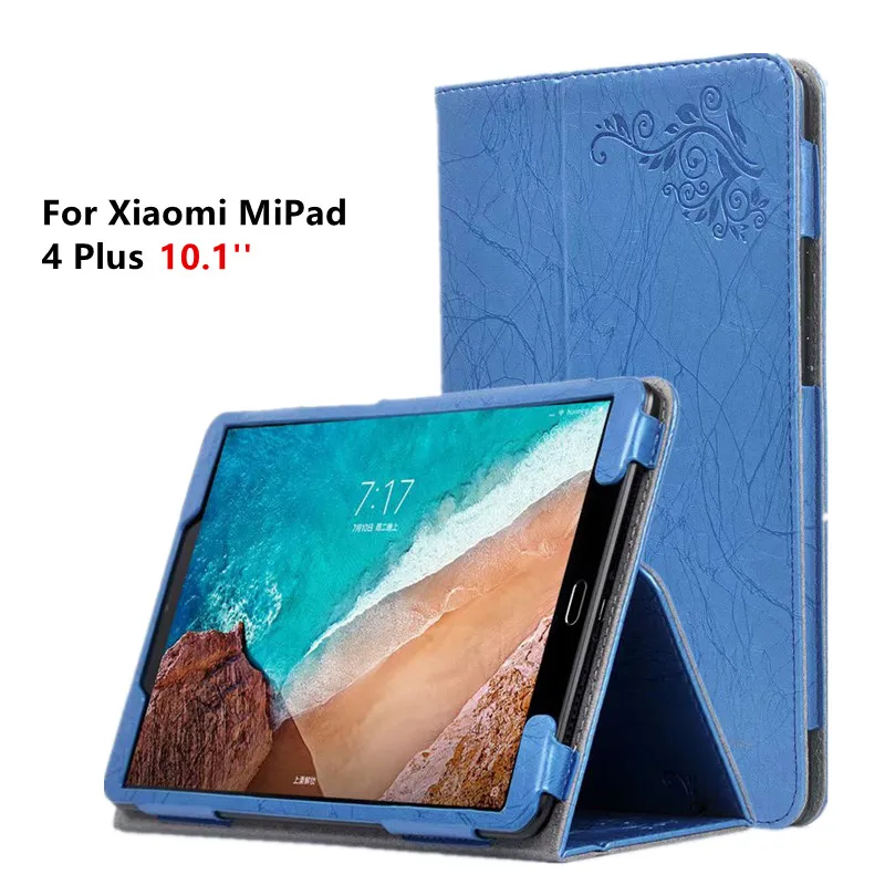 

Leather Case For Xiaomi Mi Pad 4 Plus Floral Print Magnet Smart Cover For Xiaomi MiPad 4 Plus Mi Pad4 Plus 10.1" +protector