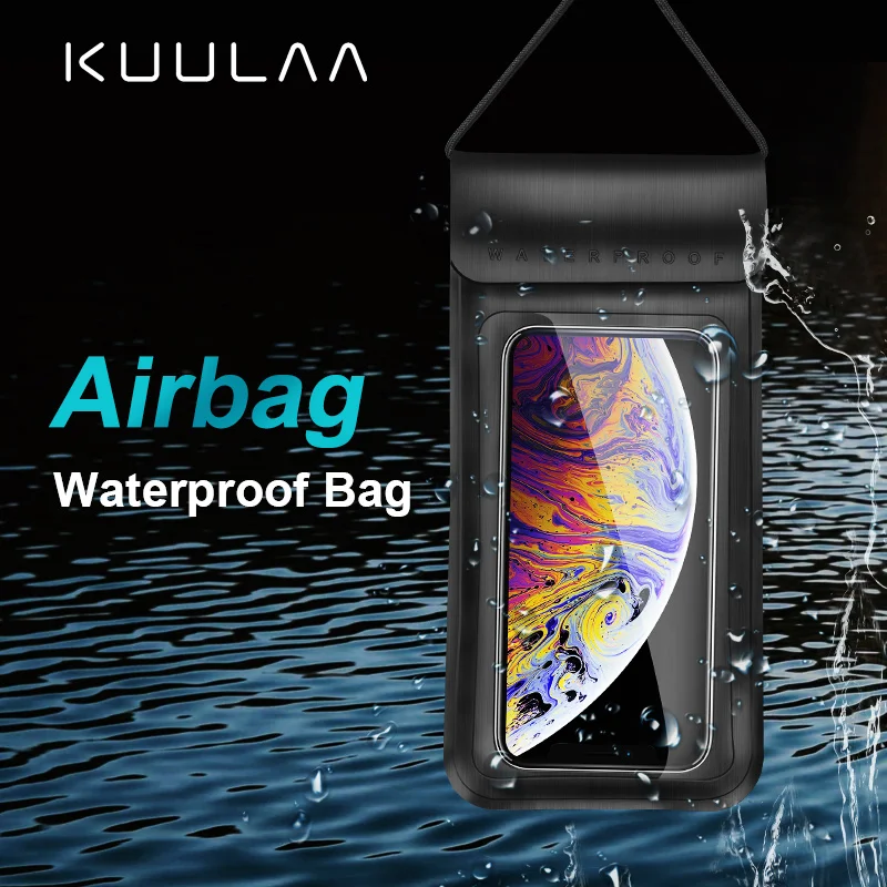 

KUULAA Waterproof Phone Case Sealed Clear Bag For Xiaomi iPhone Huawei Samsung Ulefone Mobile Phone Diving Swim Spa Boat Drifter