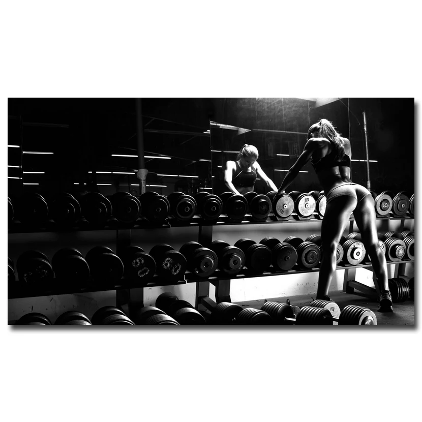 .y Bodybuilding Girl Motivational Quote Art Silk Poster 