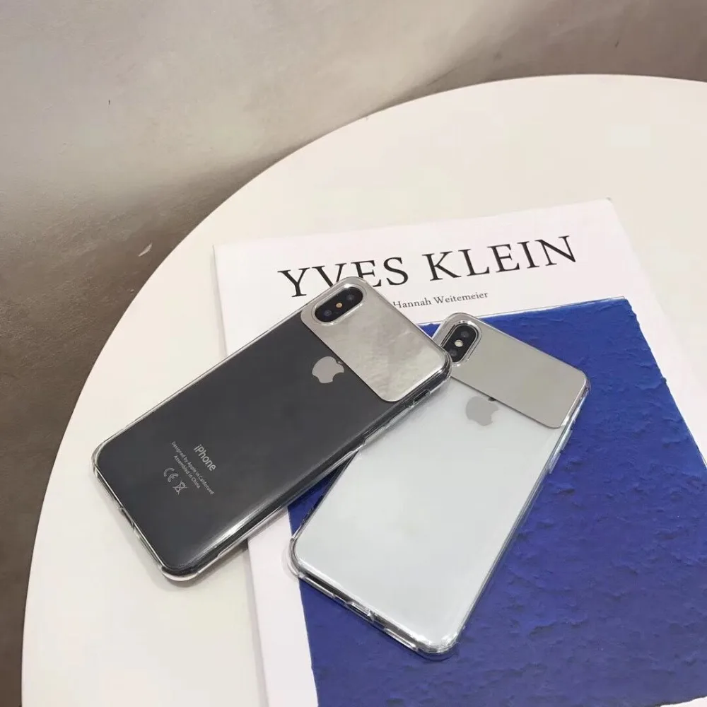 HUANQING Fashion mirror cell phone shell For X XR XS Max transparent For iPhone 6 6S 7 7Plus 8 8Plus Protective Cover case07