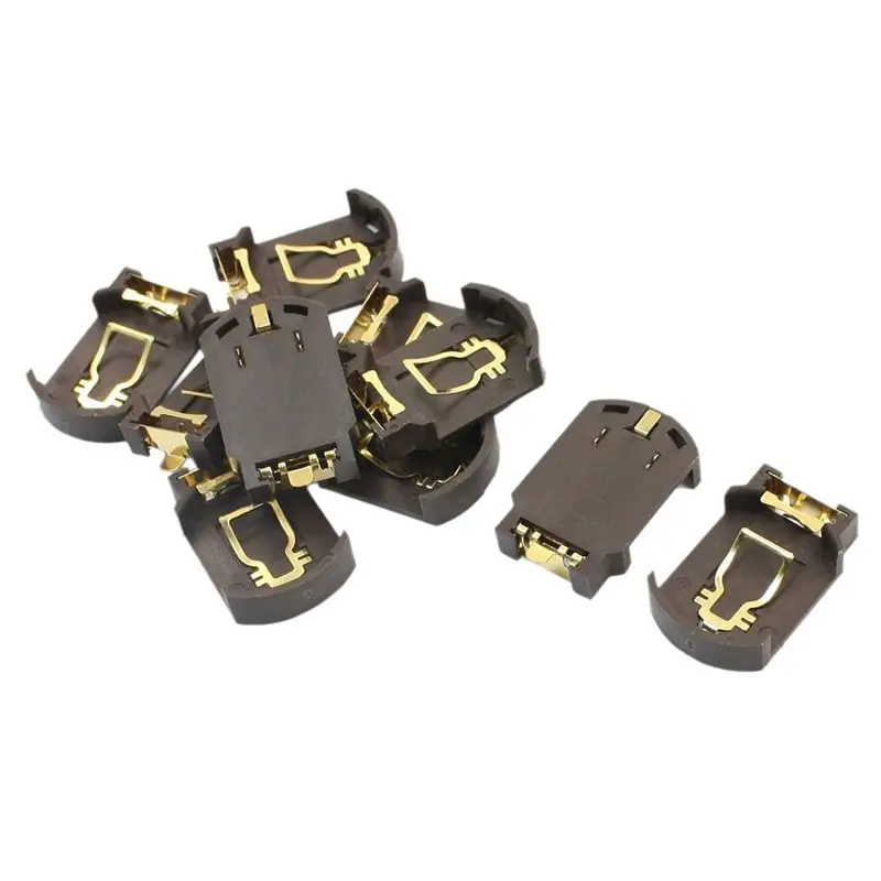 

10 x CR2032 plastic button cell battery base holder for SMD SMT coffee