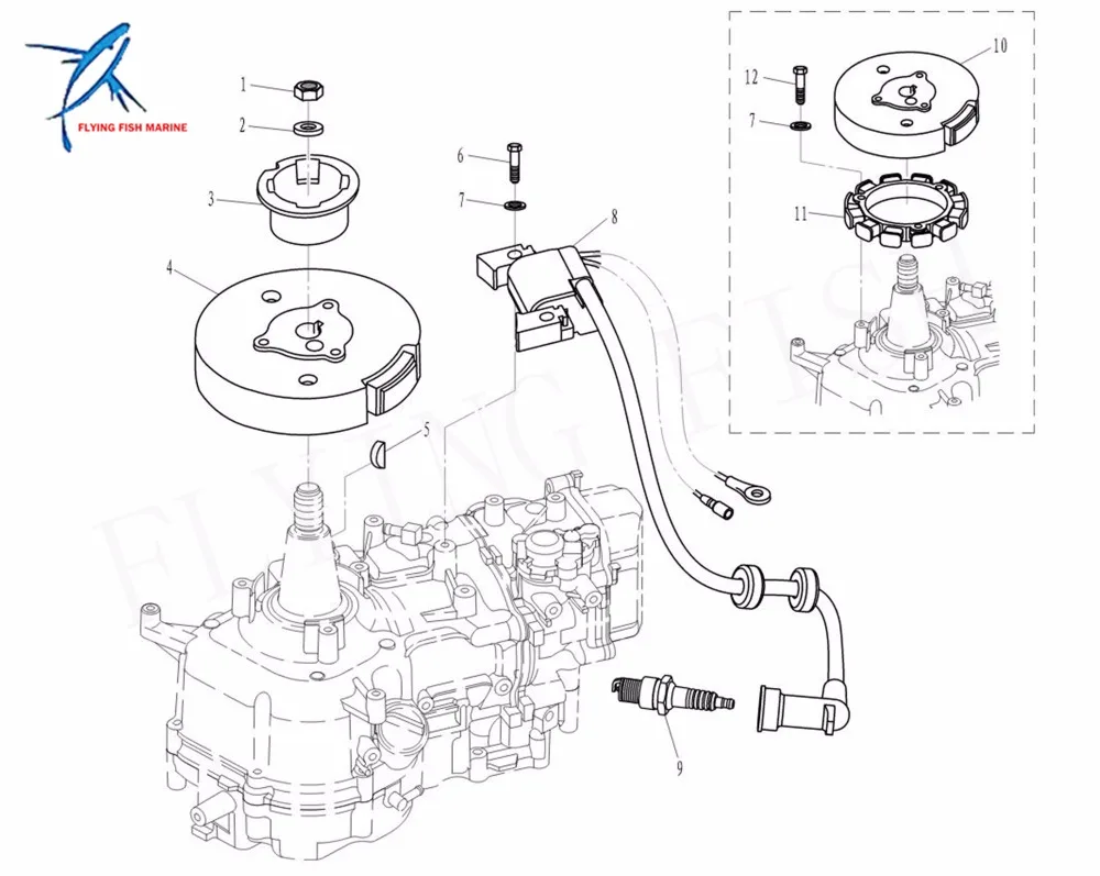 Лодочный мотор F6-04000800A узел статора для Parsun HDX 4-тактный F6A F5A лодочный мотор