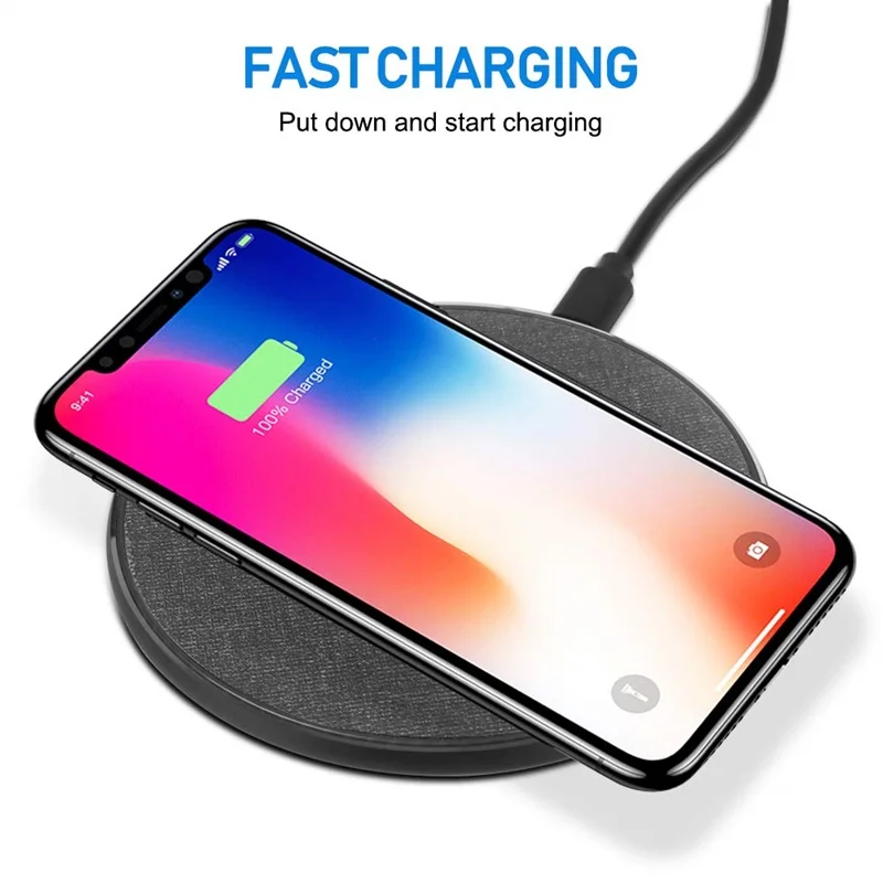 Беспроводное зарядное устройство Tongdaytech 10 Вт Qi для Iphone X 8 11 Pro Max металлическое