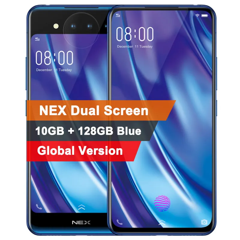 Мобильный телефон vivo NEX 2 с двойным экраном 6,3" 10 Гб 128 ГБ snapdraon 845 Android 9 celular 4G камера 12MP сотовые телефоны - Цвет: 10G 128G Polar Blue