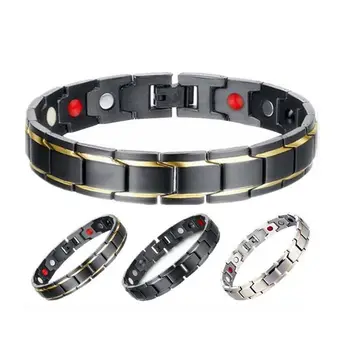 

Hirigin 2019 Therapeutic Energy Healing Bracelet Stainless Steel Magnetic Therapy Bracelet Fashion Titanium Steel Men Bracelet