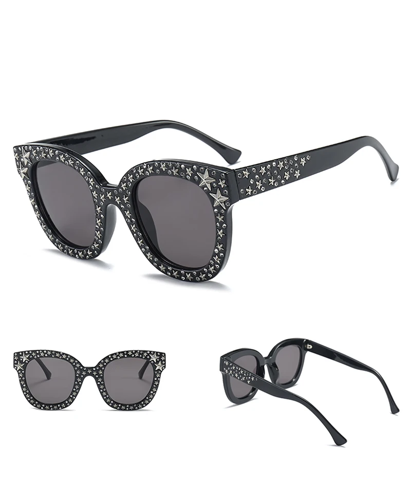 womens rhinestone sunglasses star 7090 details (3)