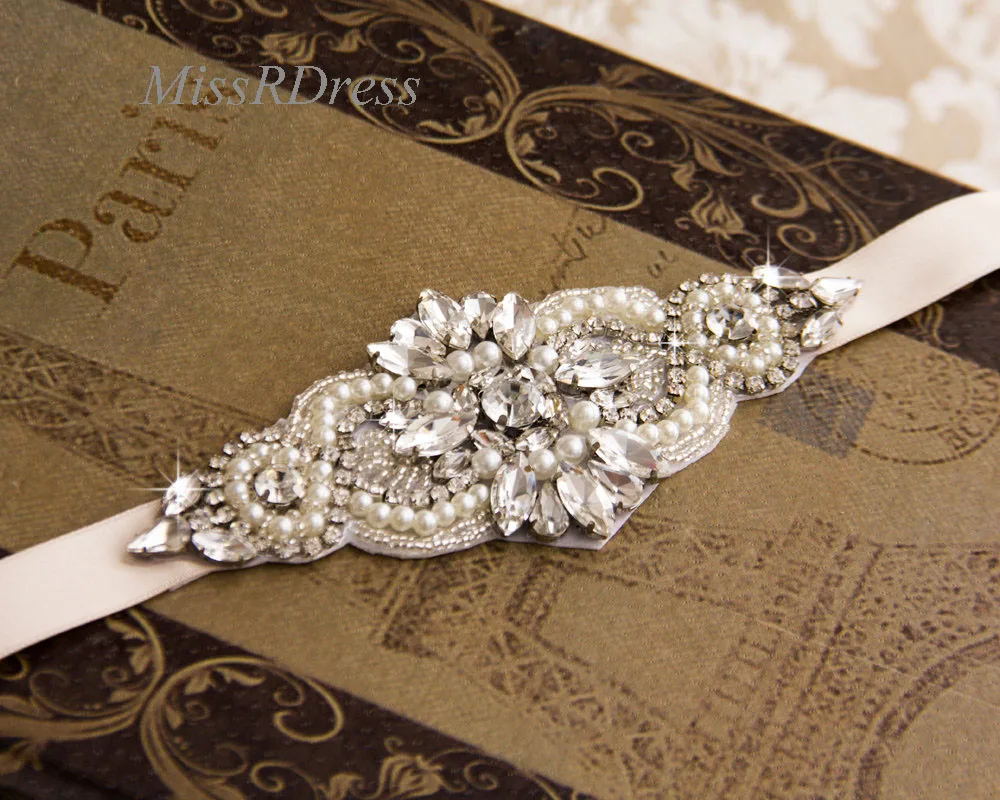 MissRDress Handmade Bridal Cuff Bracelet Rhinestone Silver Jeweled Wedding Cuffs Bridals Bracelets JK844